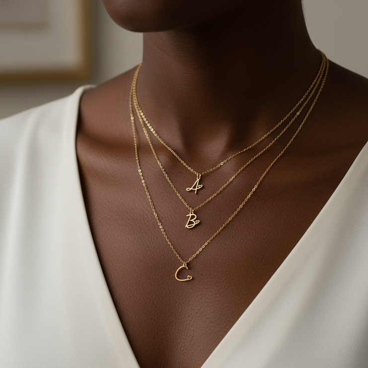 Skyla - Letter Heart Necklace