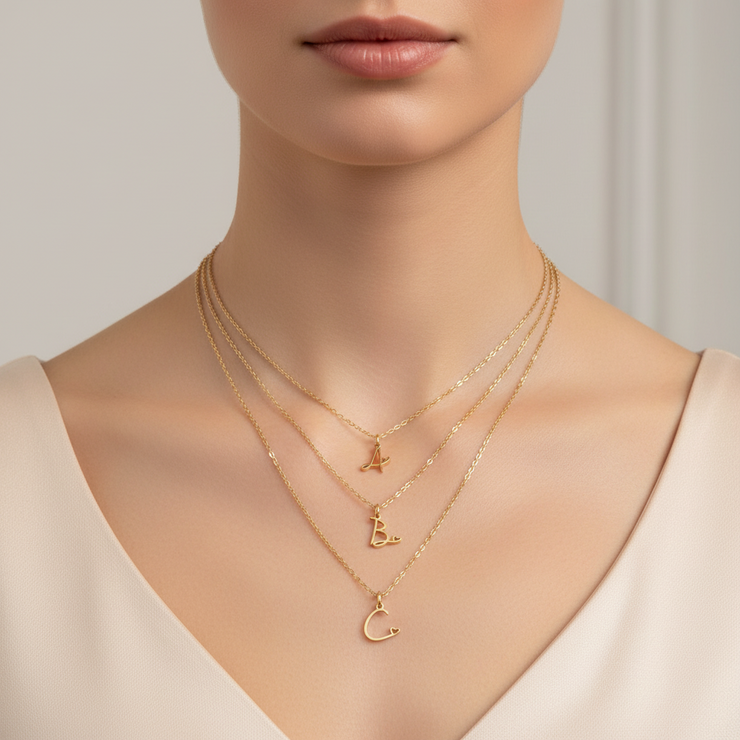 Skyla - Letter Heart Necklace