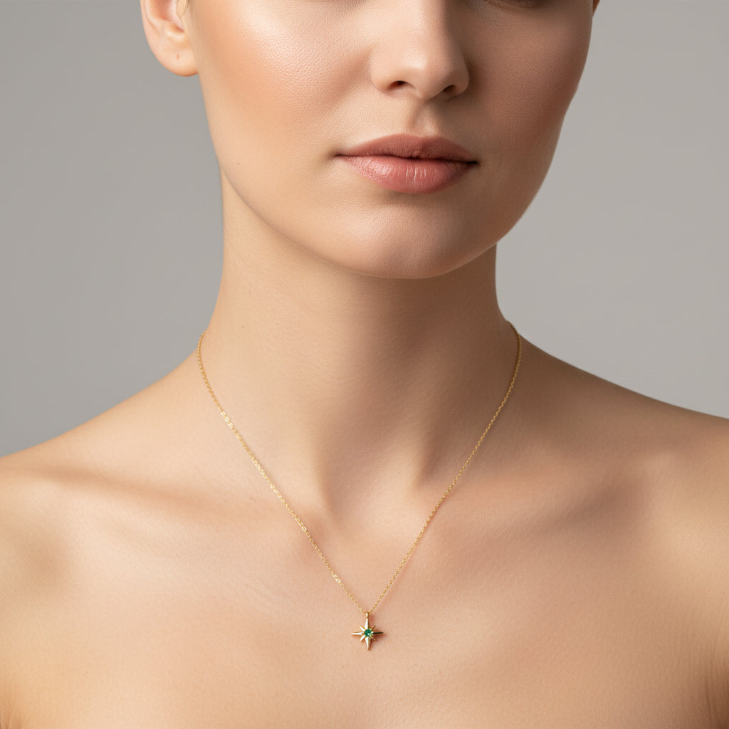 Sylvia - Star Emerald Crystal Necklace