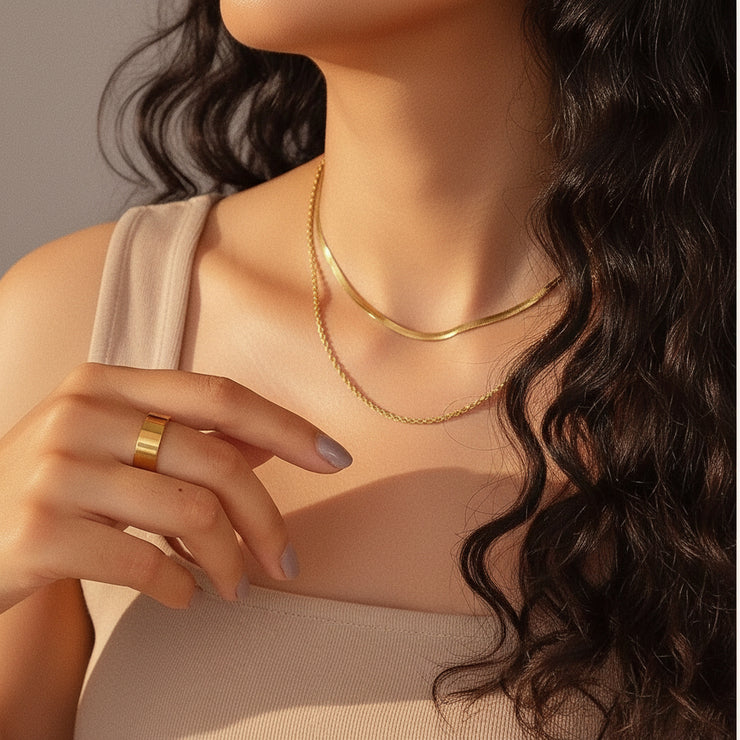 Sienna - Layered Gold Chain Necklace