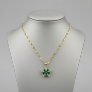 Roselle - Iconic Dainty Necklace Emerald Petals