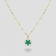 Roselle - Iconic Dainty Necklace Emerald Petals