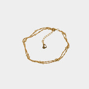 Ripple Bead Double Chain - Layered Bracelet