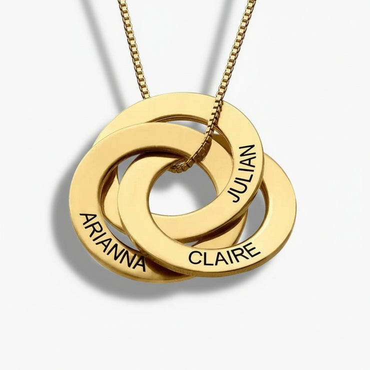 Mabel - Intertwined Name Circles Necklace