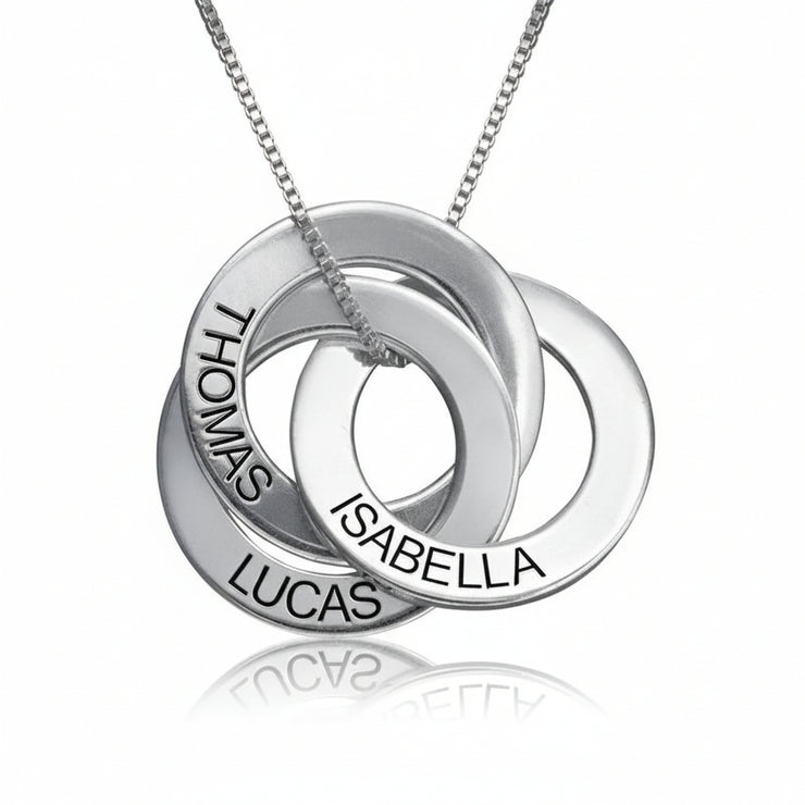 Mabel - Intertwined Name Circles Necklace