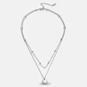 Lily - Layered Disc Necklace Silver