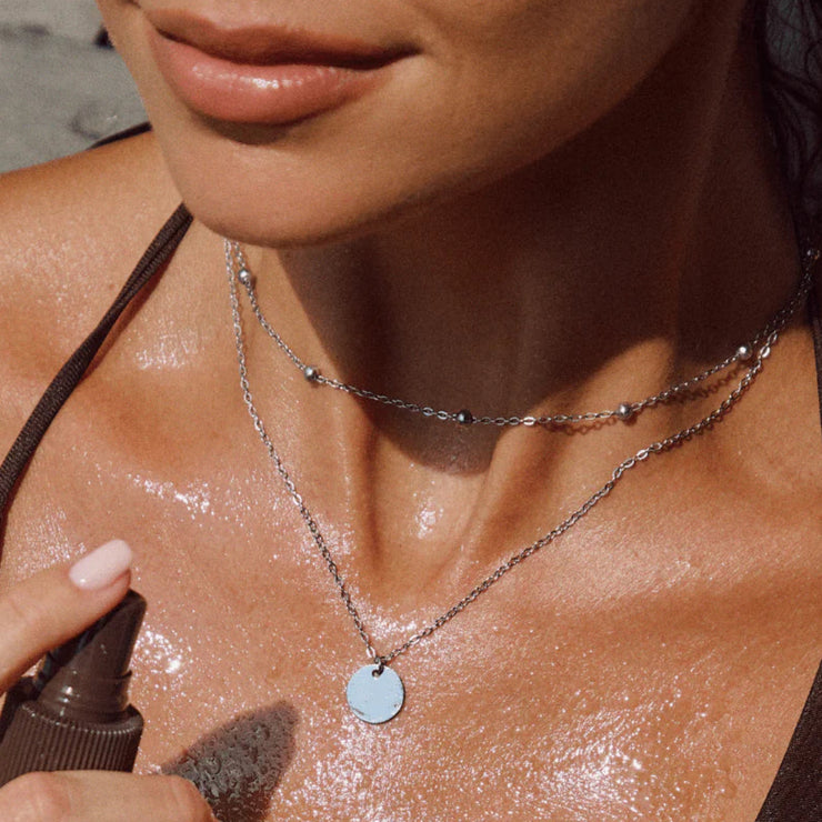 Lily - Layered Disc Necklace Silver