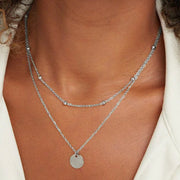 Lily - Layered Disc Necklace Silver