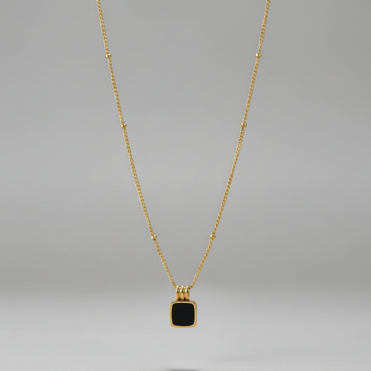 Lucia - Black Pendant Charm Necklace