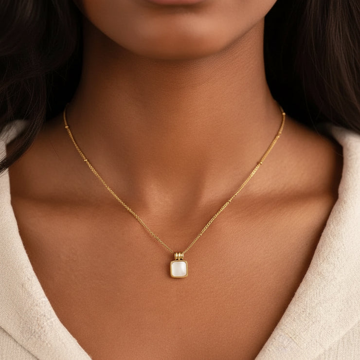 Lucia - White Pendant Charm Necklace