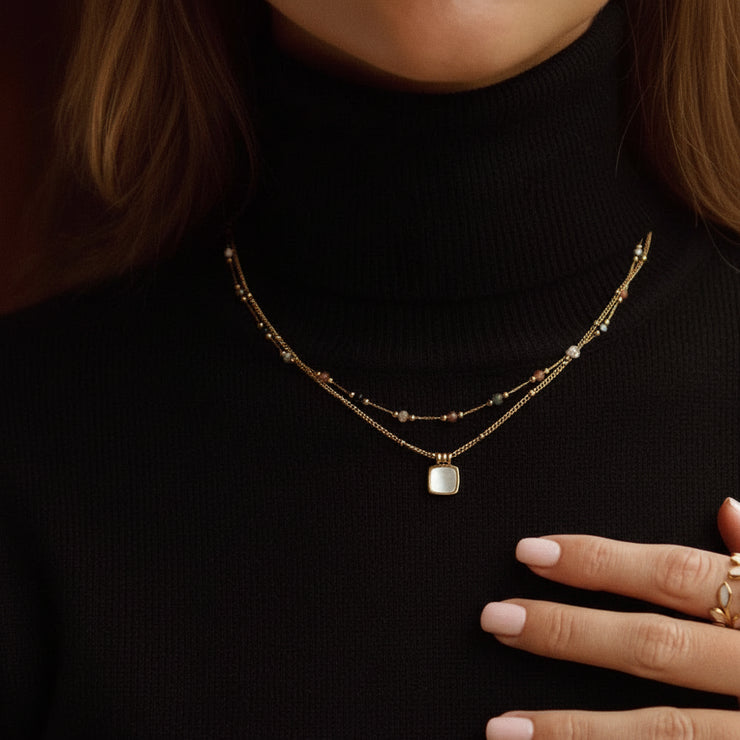 Lucia - White Pendant Charm Necklace