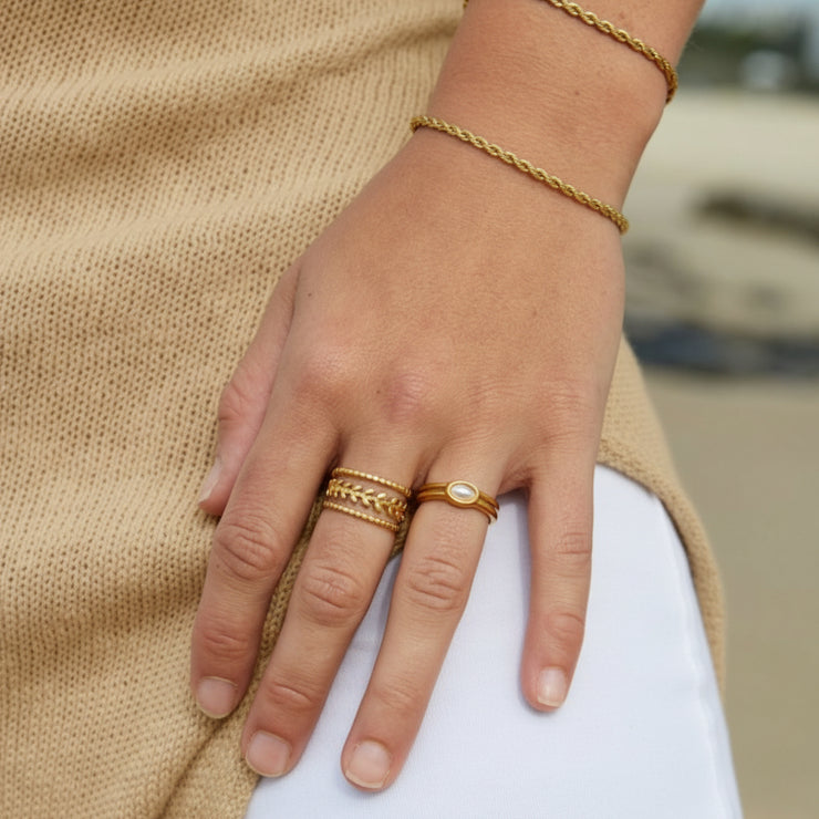 Marissa - Layered Gold Leaf Ring