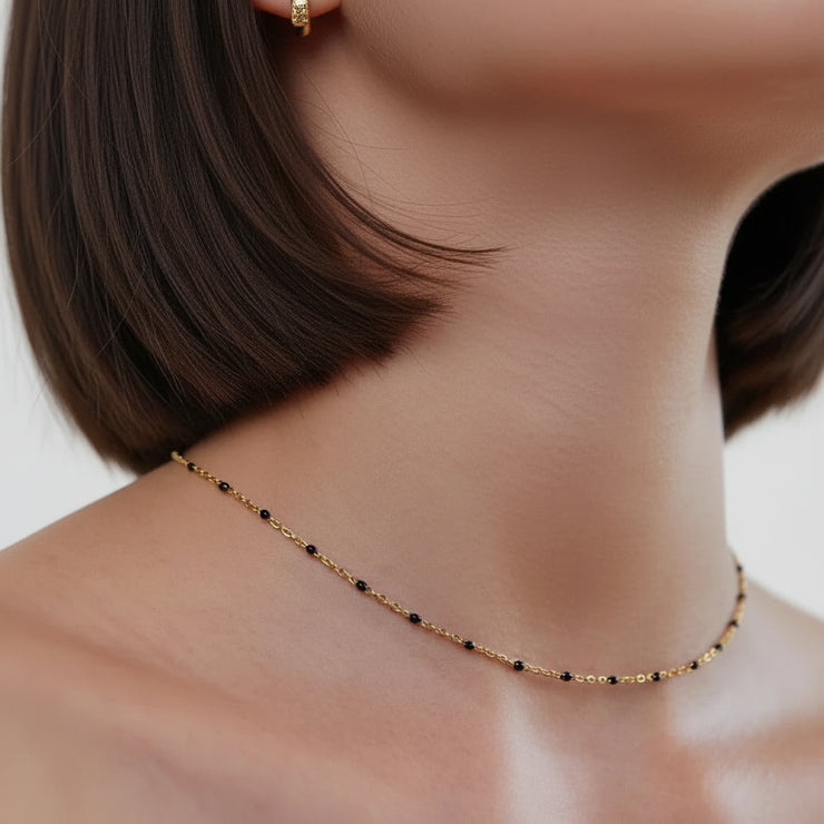 Noa - Black Bead Necklace