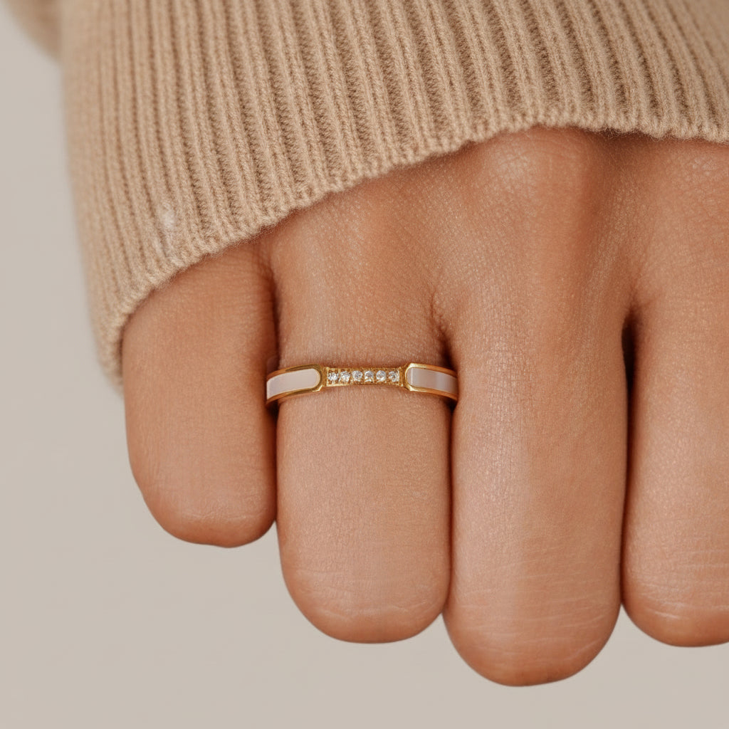 Pearl and Crystal Ring