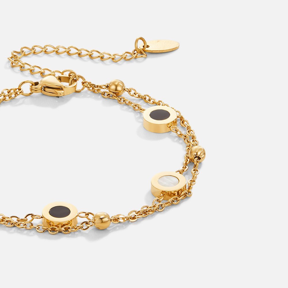 Sophia - Onyx & White Stone Bracelet