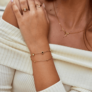 Sophia - Onyx & White Stone Bracelet