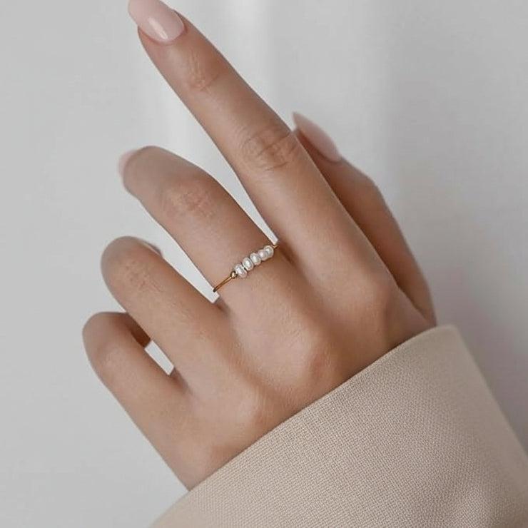 Magnolia - Freshwater Pearl Gold Ring