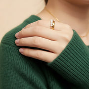 Magnolia - Freshwater Pearl Gold Ring
