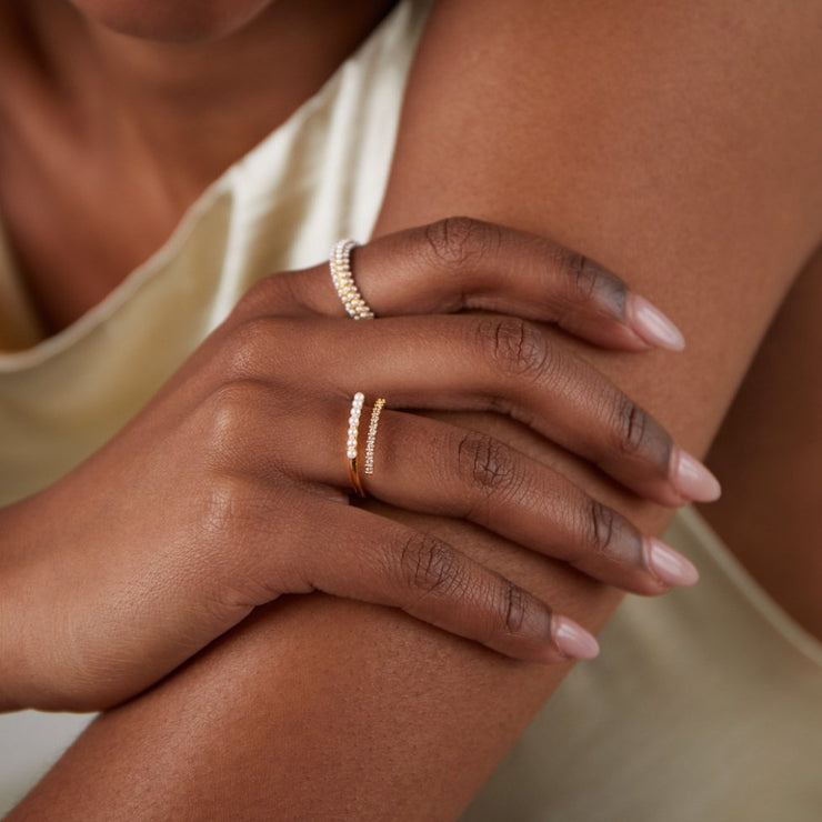 Teresa - Pearl & Crystal Ring